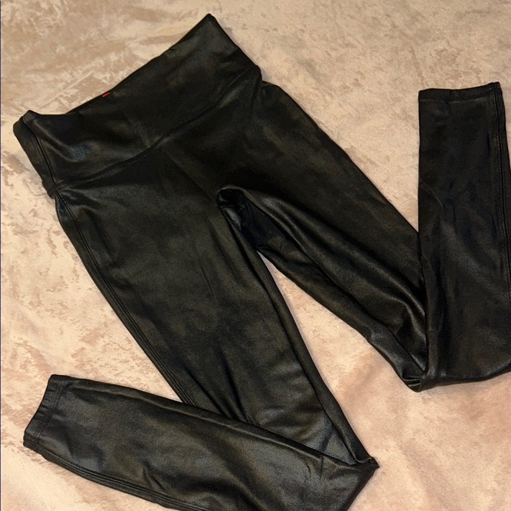 SPANX Black Faux Leather Leggings